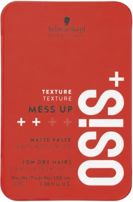 Матирующая паста для стайлинга волос Schwarzkopf Professional Osis+ Mess Up Matt Paste, средняя фиксация, 100 мл