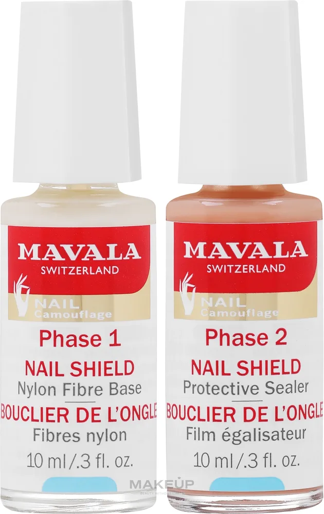 Mavala Nail Shield защитный экран для ногтей двухфазный укрепляющий с нейлоновыми волокнами 2 x 10 мл