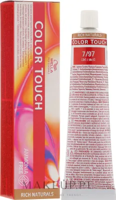 Тонирующий крем для полуперманентного окрашивания волос Wella Professionals Color Touch Rich Naturals, профессиональный, 60 мл