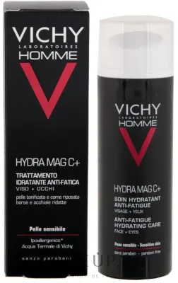 Увлажняющий крем для лица и области вокруг глаз Vichy Homme Hydra Mag C+ Anti-Fatigue Hydrating Care