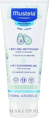 Mustela Bebe гель для мытья тела и волос детский 2 в 1, 200 мл, шампунь и гель для купания малышей с рождения