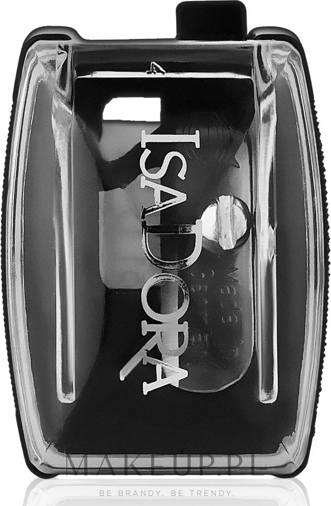 IsaDora Pencil Sharpener Slim точилка для косметических карандашей узкая с контейнером для стружки и щёточкой прозрачный корпус
