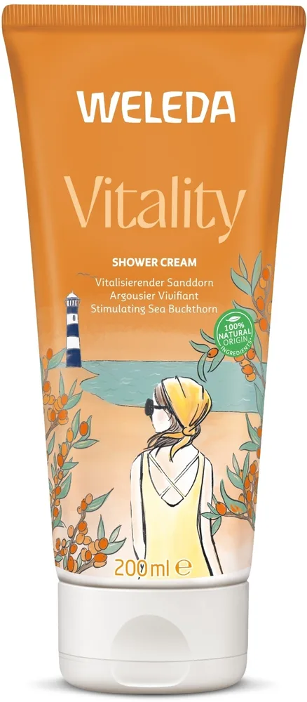 Ревитализирующий гель для душа Weleda Sea Buckthorn Creamy Body Wash с облепихой
