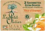 Марсельское мыло Le Petit Olivier с цветком апельсина, набор 2 шт., 2 x 100 г — фото 1