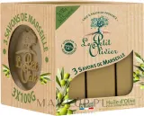 Мыло марсельское Le Petit Olivier Traditional Marseille Soaps Olive Oil с оливковым маслом, набор 3 шт. по 100 г — фото 2