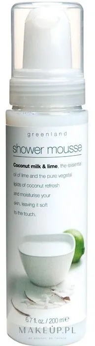 Мусс для душа Greenland Milky Shower Mousse с кокосовым молоком и лаймом, 200 мл