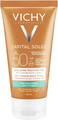 Эмульсия для лица Vichy Capital Soleil Emulsion Anti-Brillance SPF 50+ солнцезащитная, матирующая, водостойкая, 50 мл