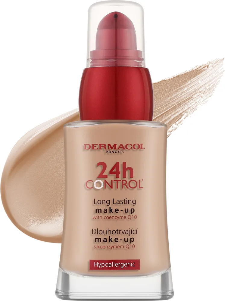 Dermacol 24h Control Long Lasting Make-Up тональная основа стойкая с коэнзимом Q10 плотное покрытие для лица матирующая 30 мл, оттенок 02