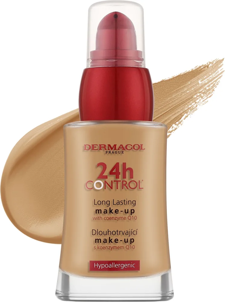 Dermacol 24h Control Long Lasting Make-Up тональная основа стойкая с коэнзимом Q10 плотное покрытие для лица матирующая 30 мл, оттенок 90