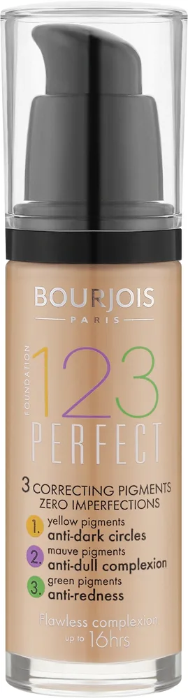 Тональная основа для лица Bourjois 123 Perfect Foundation с защитой от УФ-лучей, 30 мл, оттенок 52 - Vanille