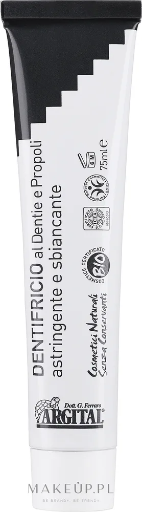 Argital Dentie and Propolis Toothpaste паста зубная с прополисом и древесным углём отбеливающая натуральная