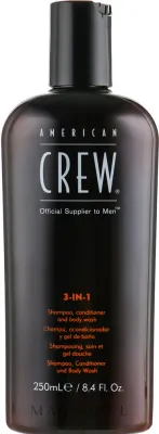 Средство 3 в 1 шампунь, кондиционер и гель для душа American Crew Classic для мужчин, 250 мл