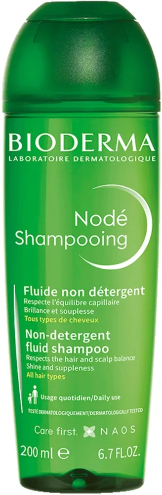 Деликатный шампунь для частого мытья волос Bioderma Node Fluide, возвращает блеск, 200 мл / 400 мл