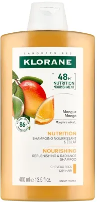 Питательный шампунь для волос с маслом манго Klorane Nourishing Shampoo With Mango Butter, 400 мл