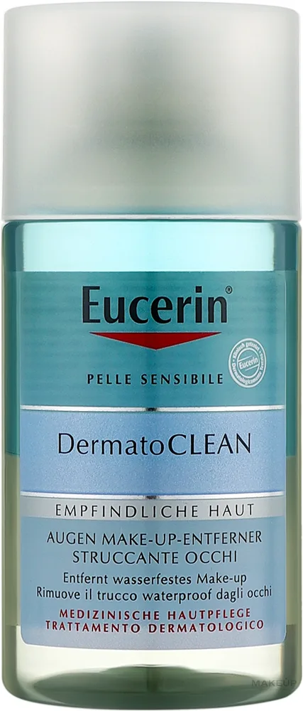 Жидкость для снятия водостойкого макияжа с глаз Eucerin DermatoClean Waterproof Eye Make-Up Remover, двухфазная, 125 мл