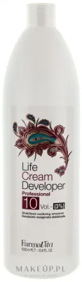 Farmavita Life Cream Developer 10 Vol окислитель 3% для волос оксидант проявитель крем тонирование окрашивание 1000 мл