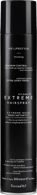 Farmavita HD Hair Spray Extreme лак для волос сильной фиксации 500 мл, спрей для укладки с аргановым маслом, стойкая фиксация и блеск