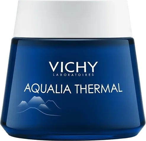 Vichy Aqualia Thermal Night Spa гель-крем для лица ночной увлажняющий против признаков усталости 75 мл, ночной уход с гиалуроновой кислотой и термальной водой