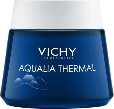 Vichy Aqualia Thermal Night Spa гель-крем для лица ночной увлажняющий против признаков усталости 75 мл, ночной уход с гиалуроновой кислотой и термальной водой