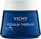 Vichy Aqualia Thermal Night Spa гель-крем для лица ночной увлажняющий против признаков усталости 75 мл, ночной уход с гиалуроновой кислотой и термальной водой — фото 1