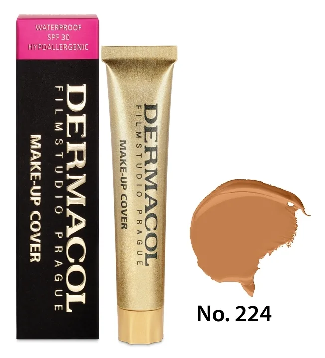 Dermacol Make-Up Cover тональный крем плотного покрытия маскирующая тональная основа для лица консилер контуринг 30 г, оттенок 224