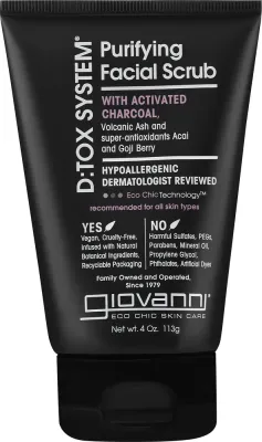Giovanni D:tox System Purifying Facial Scrub Step 2 скраб для лица очищающий 113 г, с активированным углём и вулканическим пеплом, отшелушивание