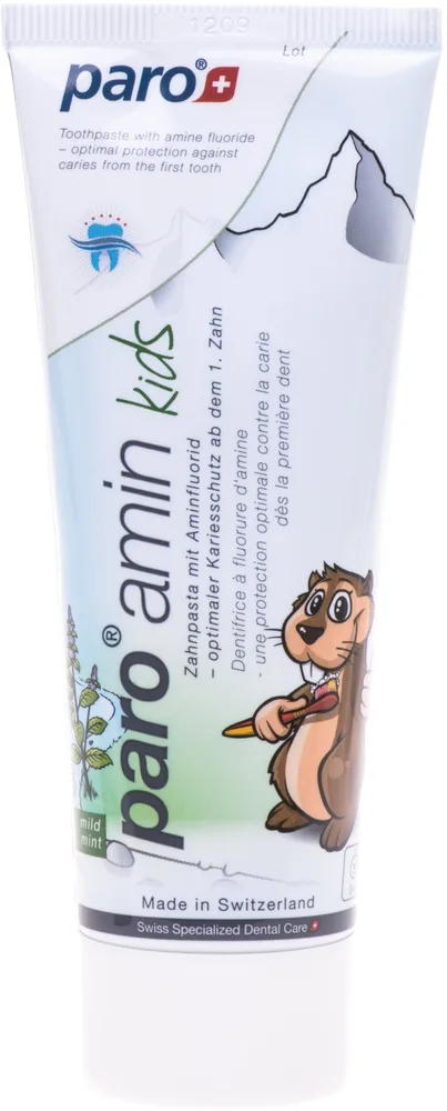 Paro Swiss Paro Amin Kids паста зубная детская с аминофторидом, для детей до шести лет, мягкая, 75 мл