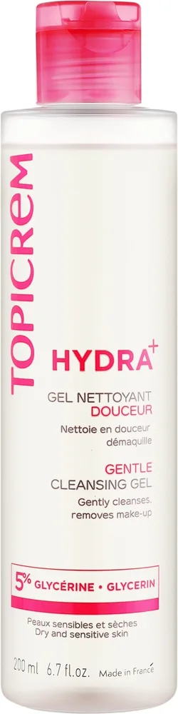 Деликатный очищающий гель для сухой и чувствительной кожи Topicrem Hydra+ Gentle Cleansing Gel, 200 мл