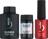 Kodi Professional Rubber Top каучуковое покрытие для гель-лака 14 мл, топ для маникюра с глянцевым финишем, без снятия липкого слоя — фото 4