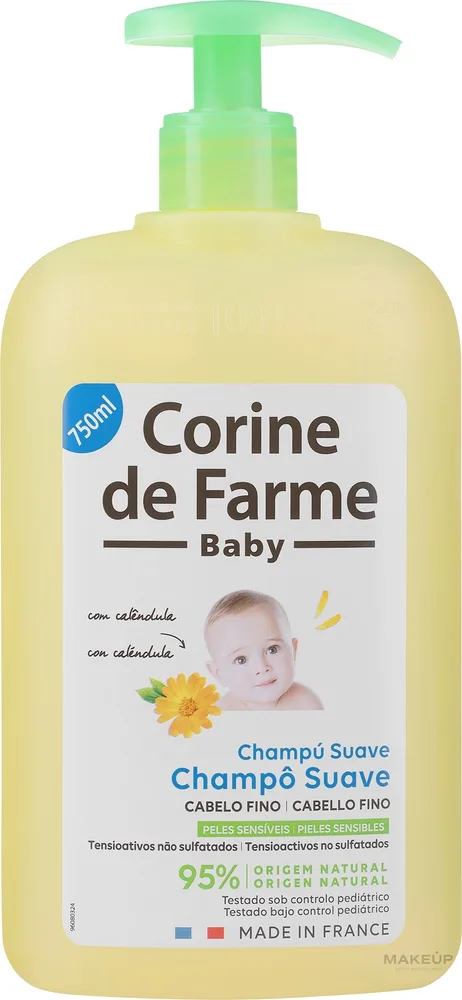 Мягкий детский шампунь с календулой Corine De Farme Gentle Shampoo с первых дней жизни 750 мл
