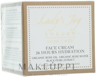 Bulgarian Rose Lady's Joy Luxury крем для лица увлажняющий 24 Hours Hydration, с розовым маслом, церамидами и жемчугом, 50 мл