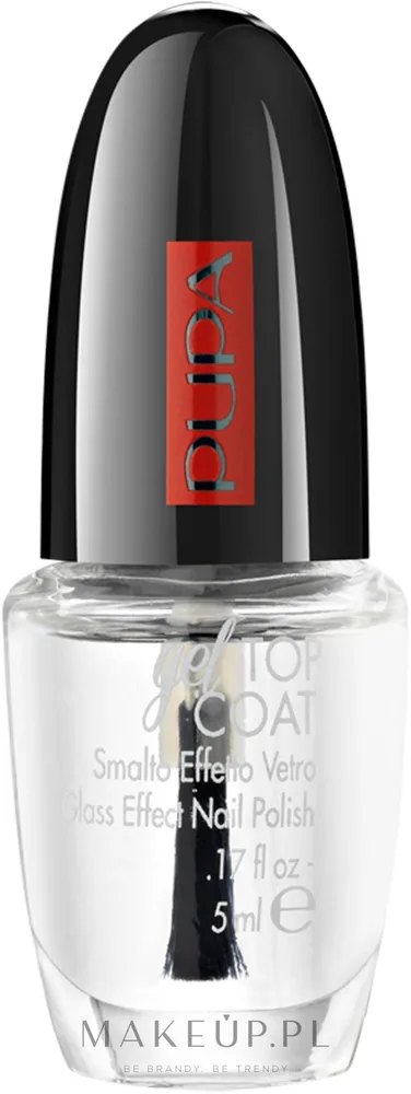 Pupa Gel Top Coat закрепитель для ногтей гелевый 5 мл, верхнее покрытие с глянцевым блеском и УФ-фильтром для стойкого маникюра