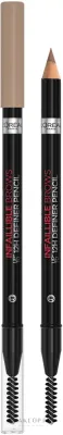 Карандаш для бровей L'Oreal Paris Infaillible 12H Definer, со щёточкой, стойкий, 1 г