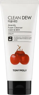 Tony Moly Clean Dew витализирующая пенка для умывания с чайным деревом и зелёным чаем Ацерола, 180 мл