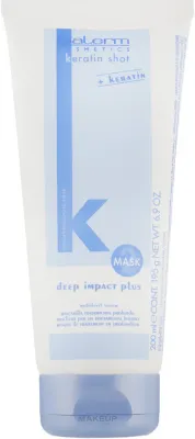 Маска для волос Salerm Keratin Shot Deep Impact с кератином, для непослушных и сухих, с маслом ши и протеинами шёлка, 200 мл