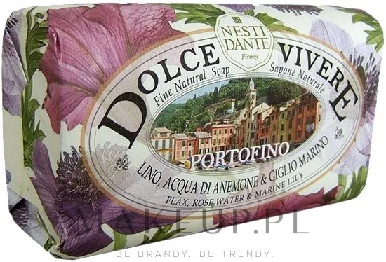 Натуральное туалетное мыло Nesti Dante Dolce Vivere Portofino с льном, розовой водой и морской лилией, 250 г