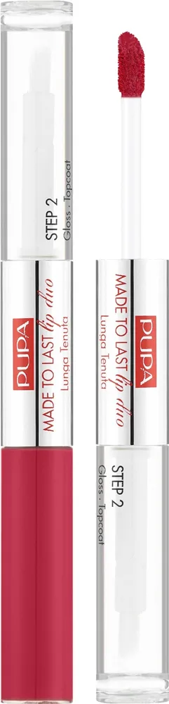 Жидкая помада и блеск для губ Pupa Made To Last Lip Duo, оттенок 004 - Geranium Fuchsia