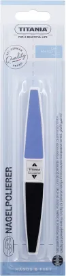 Titania Nail Buffer баф полировочный для ногтей четырёхсторонний синий, полировка ногтевой пластины до блеска, 1 шт