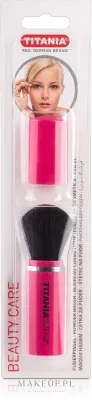 Кисть для пудры Titania розовая из натурального ворса козы