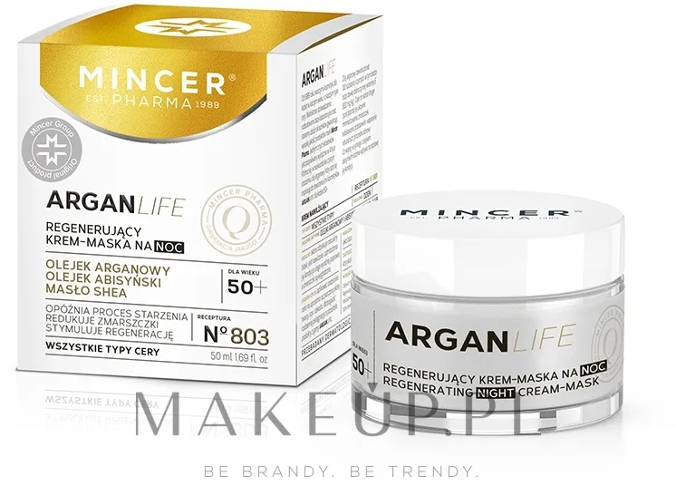 Восстанавливающий ночной крем-маска для лица Mincer Pharma ArganLife Regenerating Night Cream-Mask, 50 мл