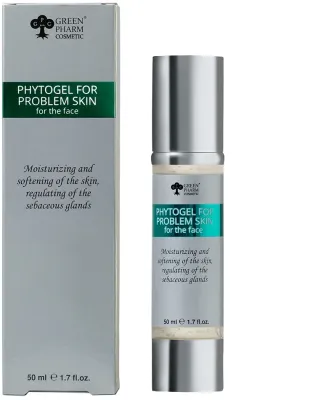Green Pharm Cosmetic фитогель для лица для кожи с высыпаниями и чёрными точками 50 мл, гель с растительными экстрактами для проблемной кожи