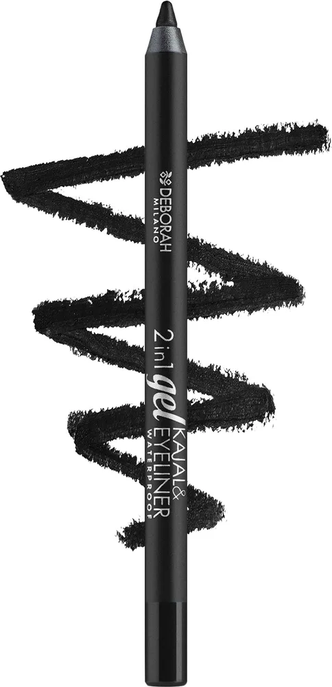 Карандаш для глаз Deborah 2 in 1 Gel Kajal & Eyeliner, оттенок 01 - Black