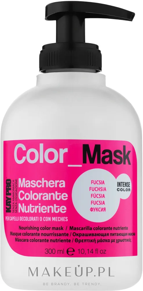 KayPro Color Mask маска для волос питательная тонирующая оттеночная маска для окрашенных волос защита цвета от вымывания 300 мл, оттенок Fuksja