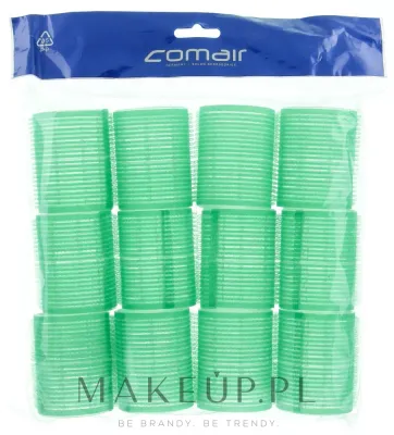 Comair Velcro Plus бигуди-липучки для волос 48 мм зеленые 12 шт, набор бигуди на липучке для прикорневого объема и укладки, пластиковые бигуди