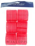 Comair Hair Rollers бигуди липучки Jumbo красные d70 6 шт, бигуди на липучке крупные для объёма и волн — фото 1