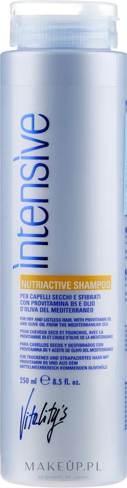 Питательный шампунь для сухих и повреждённых волос Vitality's Intensive Nutriactive Shampoo, 250 мл