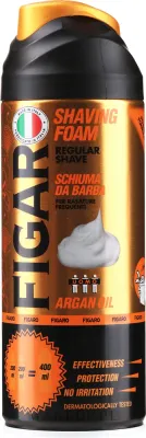 Mil Mil Figaro Shaving Foam пена для бритья с аргановым маслом 400 мл, пенка для бритья мужская смягчающая