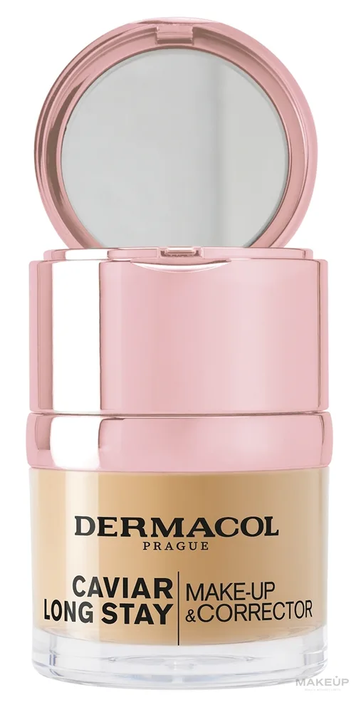 Тональный крем с корректором Dermacol Caviar Long Stay Make-Up Corrector стойкий, с экстрактом икры, 30 мл, оттенок 5 - Cappuccino