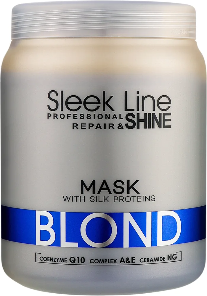 Маска для волос Stapiz Sleek Line Blond для светлых и осветлённых, нейтрализация желтизны, с протеинами шёлка и керамидами, 1000 мл