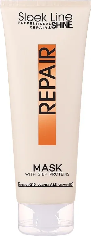 Маска для волос Stapiz Sleek Line Repair регенерирующая, для повреждённых, с протеинами шёлка и керамидами, увлажнение, 1000 мл